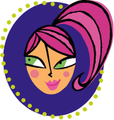 cartoon girl with pink hair and green eyes icon