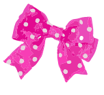 pink bow with white polka dots icon