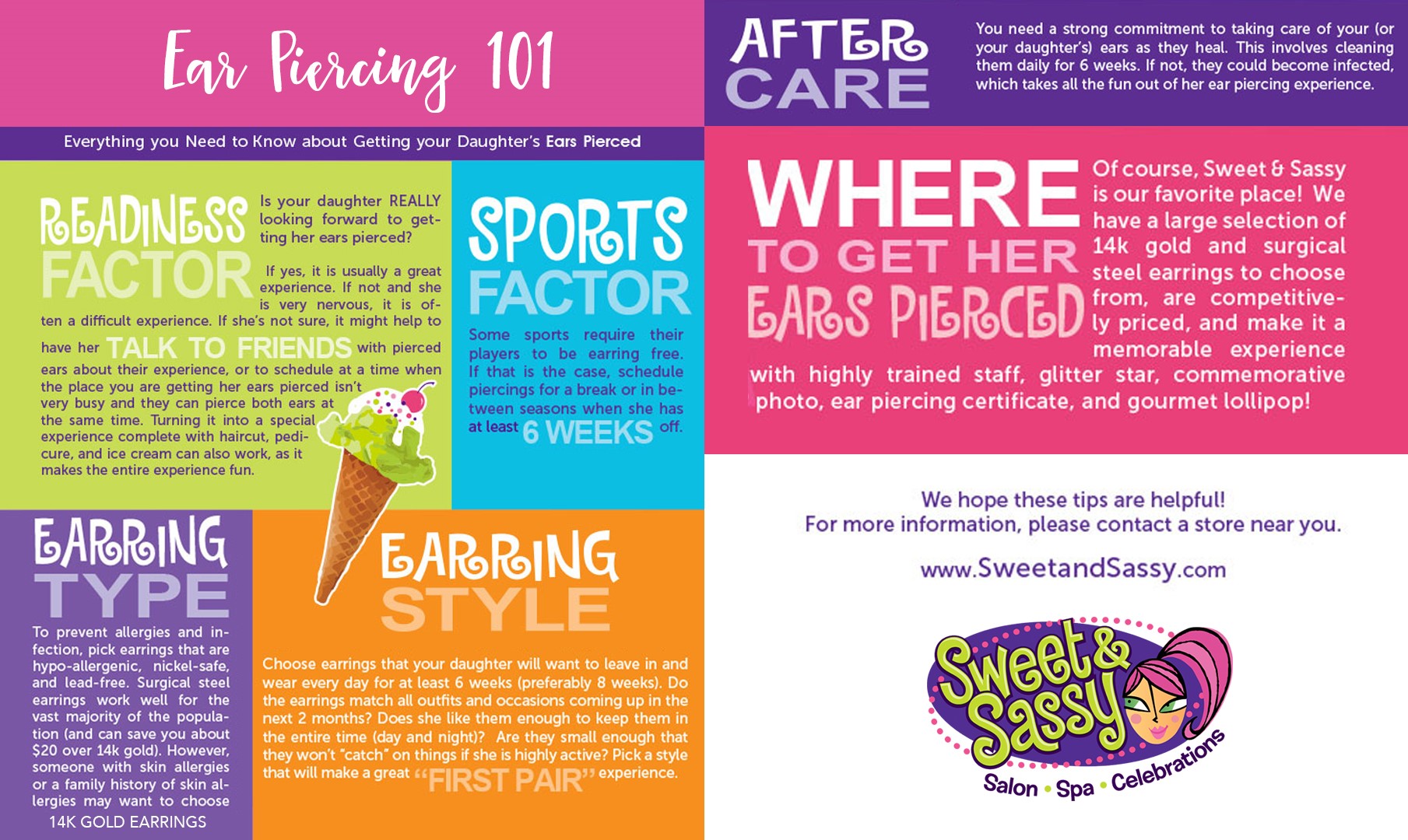 Kids ear piercing tips from Sweet & Sassy